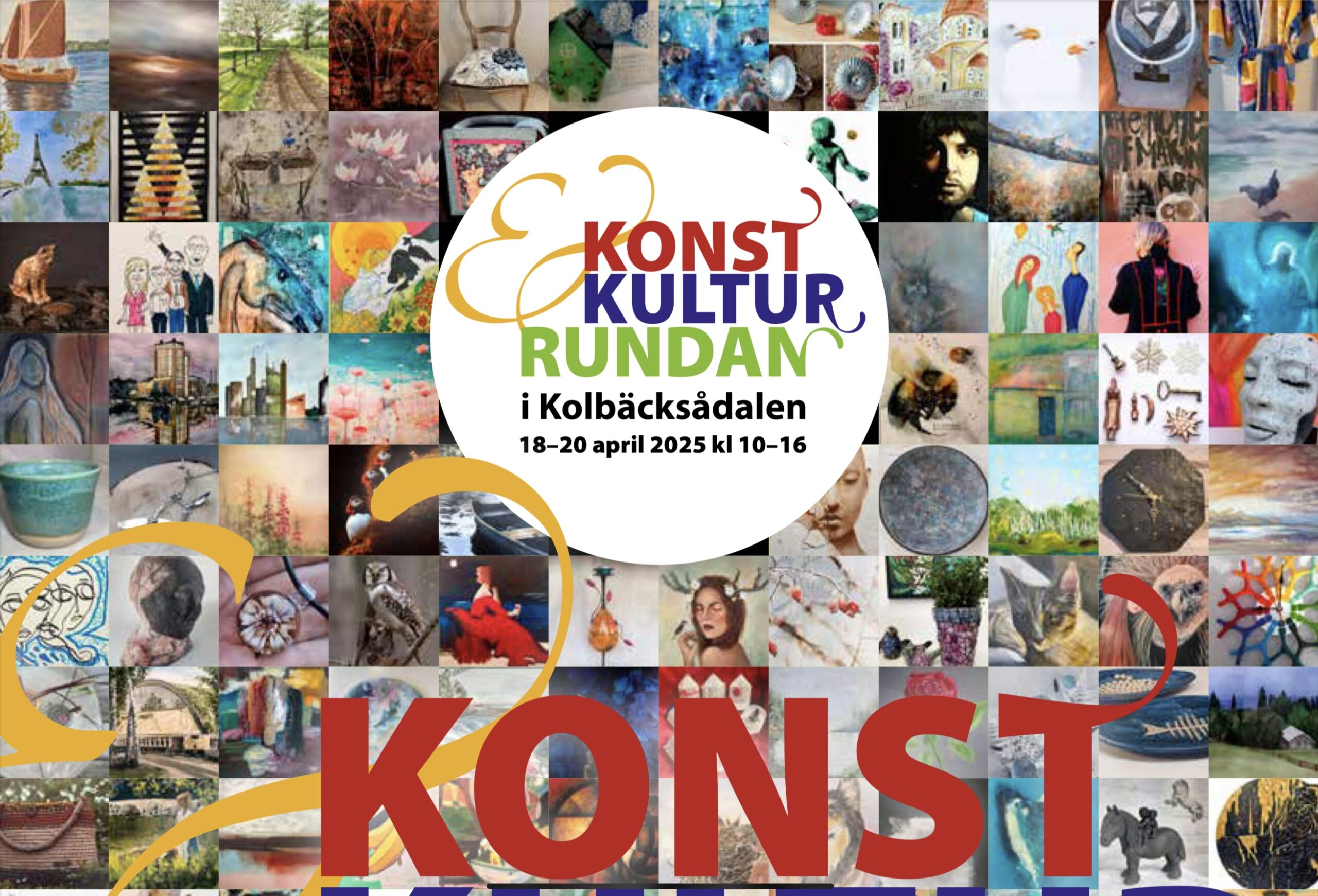 Konst och Kulturrundan i Kolbäcksådalen. Bild på del av Konst och kulturrundans broschyr.